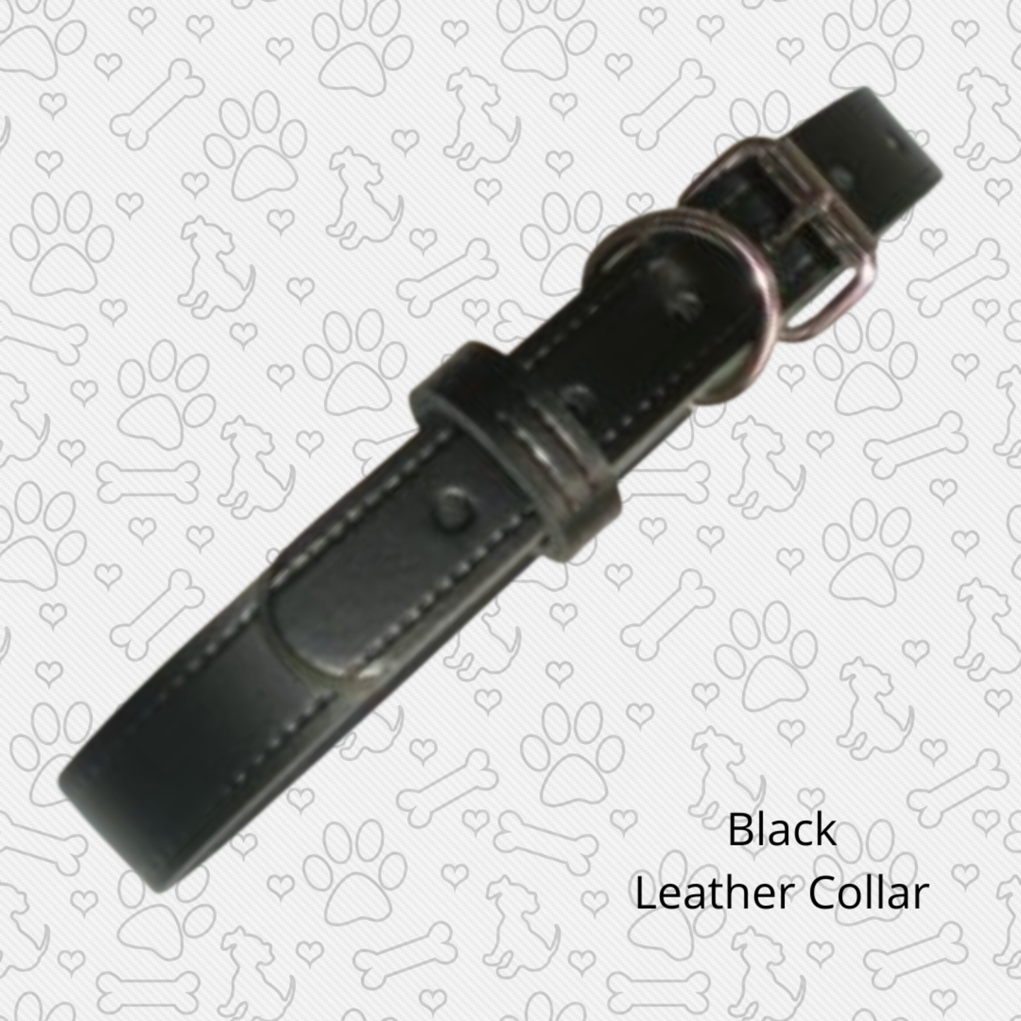 Black leather collar various sizes