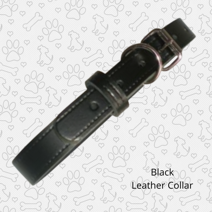 Black leather collar various sizes