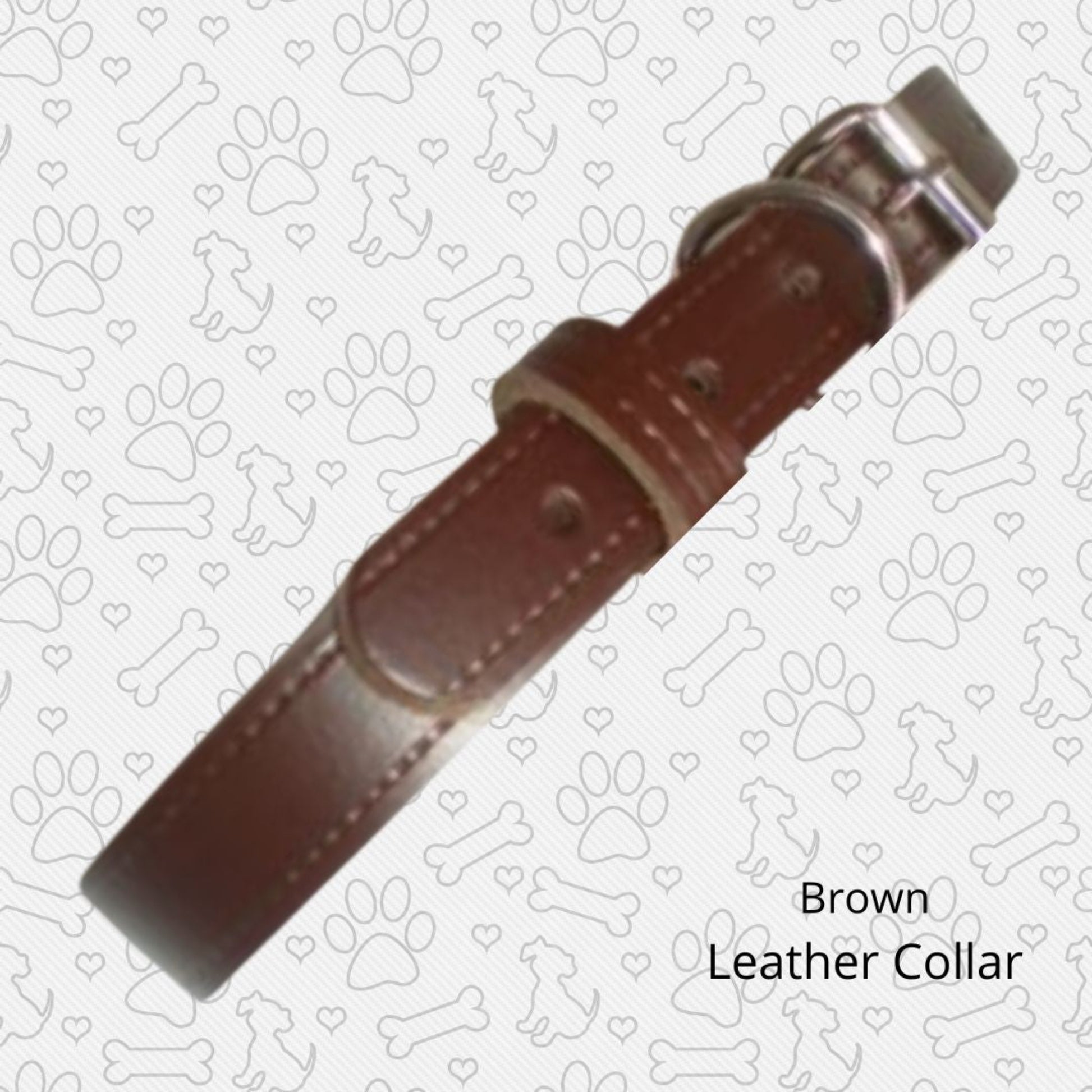 Brown leather collar various sizes