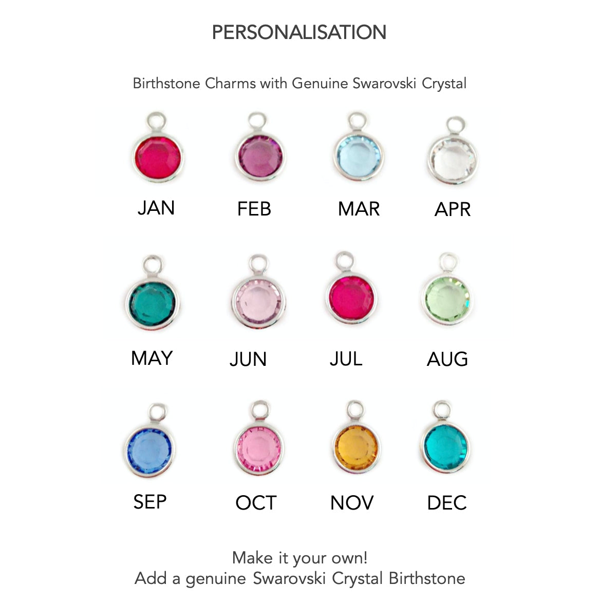 Choose your birthstone or chosen colour to be added to the anklet