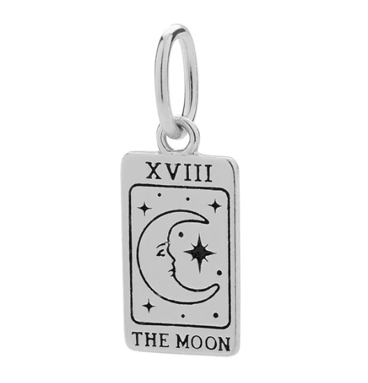 sterling silver tarot card moon charm
