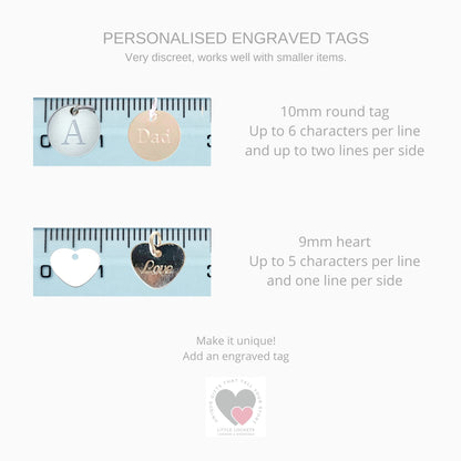 Personalised Engraved tag chart