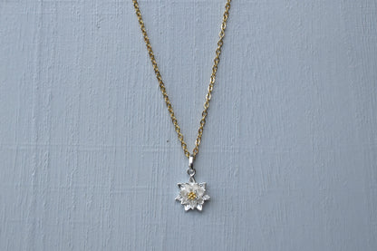 Daisy Birth Flower Pendant on gold chain