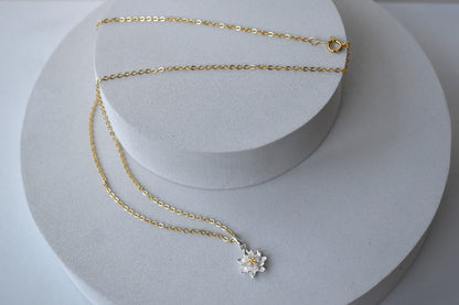 Daisy Birth Flower Pendant on gold chain