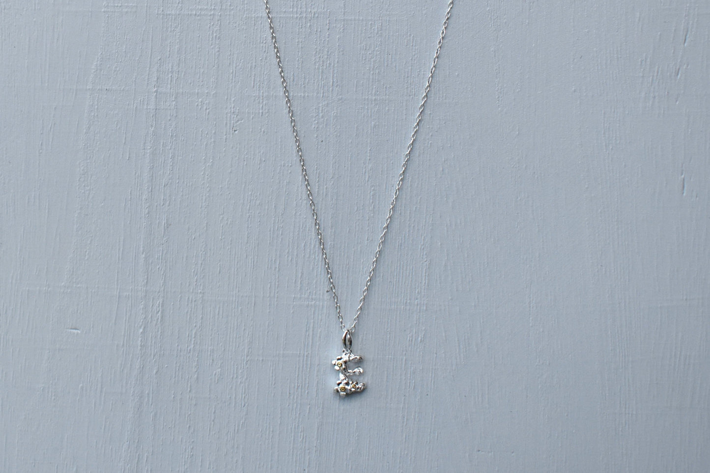 Alphabet Initial Pendant in two-tone sterling silver and 18ct yello gold plate 