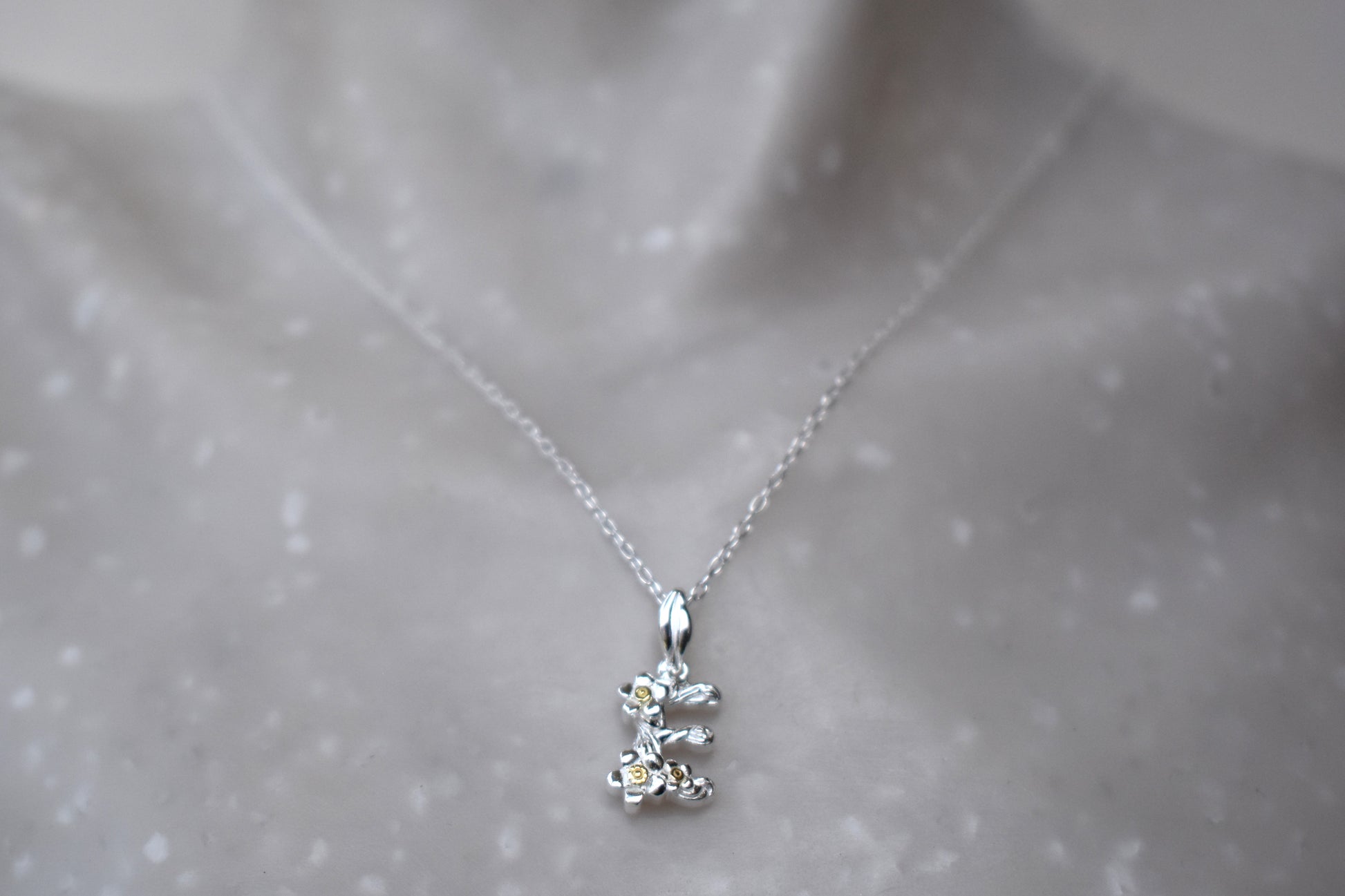 Alphabet Initial Pendant in two-tone sterling silver and 18ct yello gold plate