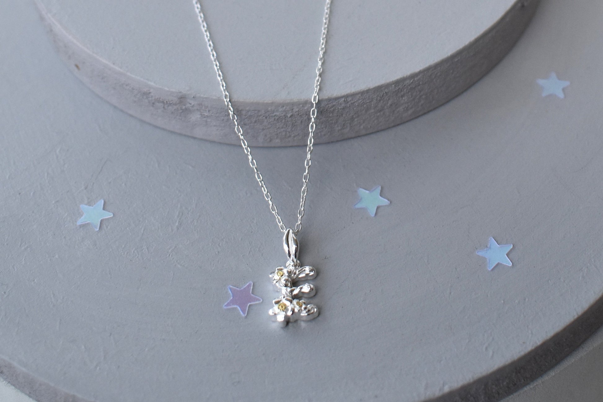 Alphabet Initial Pendant in two-tone sterling silver and 18ct yello gold plate