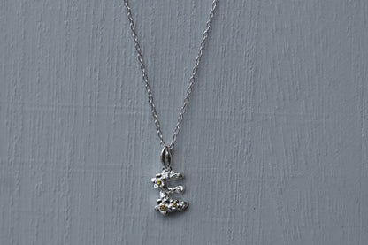 Sterling Silver Initial Pendant with Gold-Plated Flowers