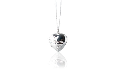 Mum Engraved Heart Photo Locket