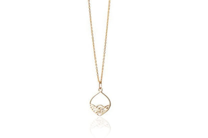 Gold Plated Sterling silver  Calm Seas Ocean Wave Pendant