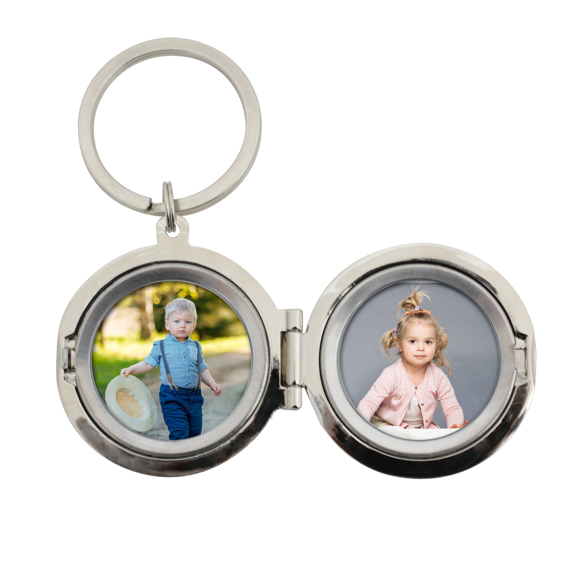Inside of round engraved photo locket