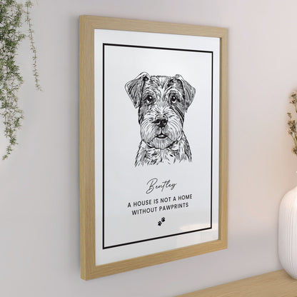 Dog portrait with personalised message
