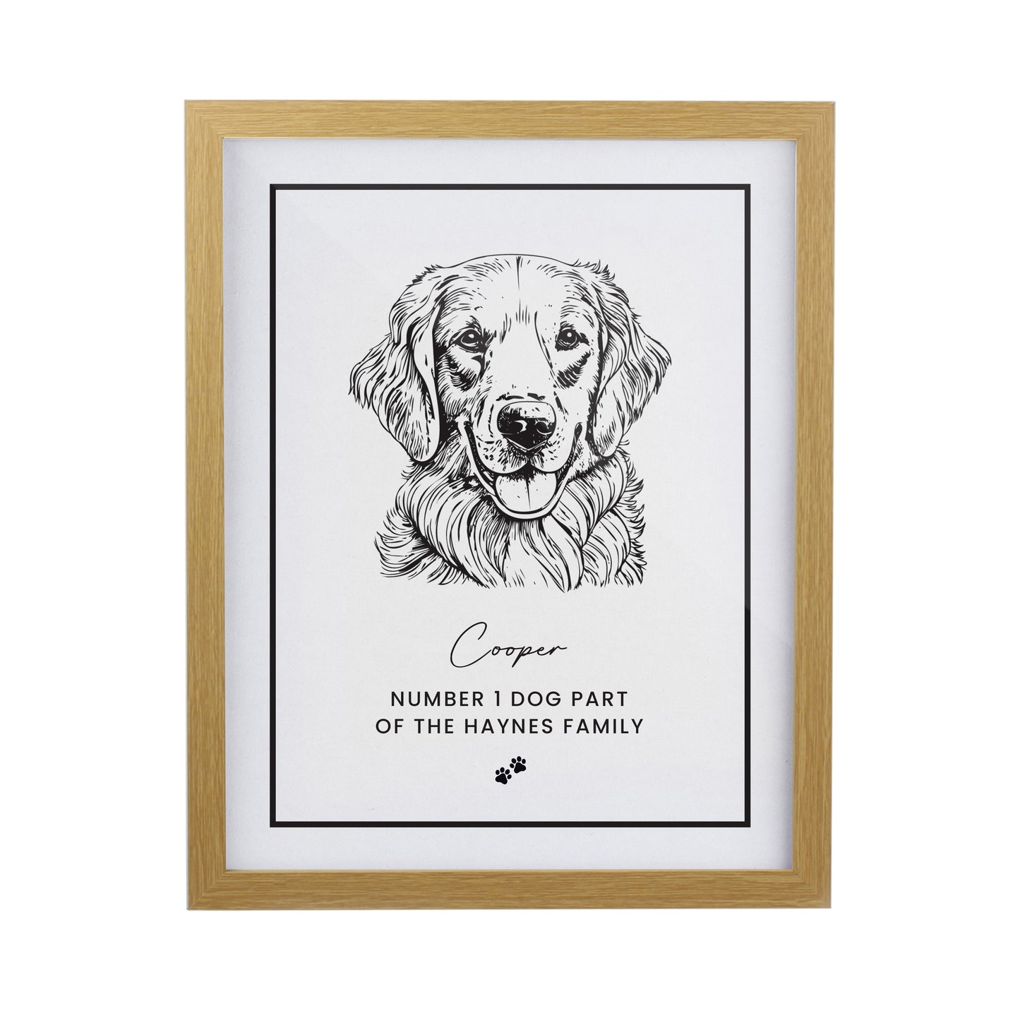 Dog portrait with own message