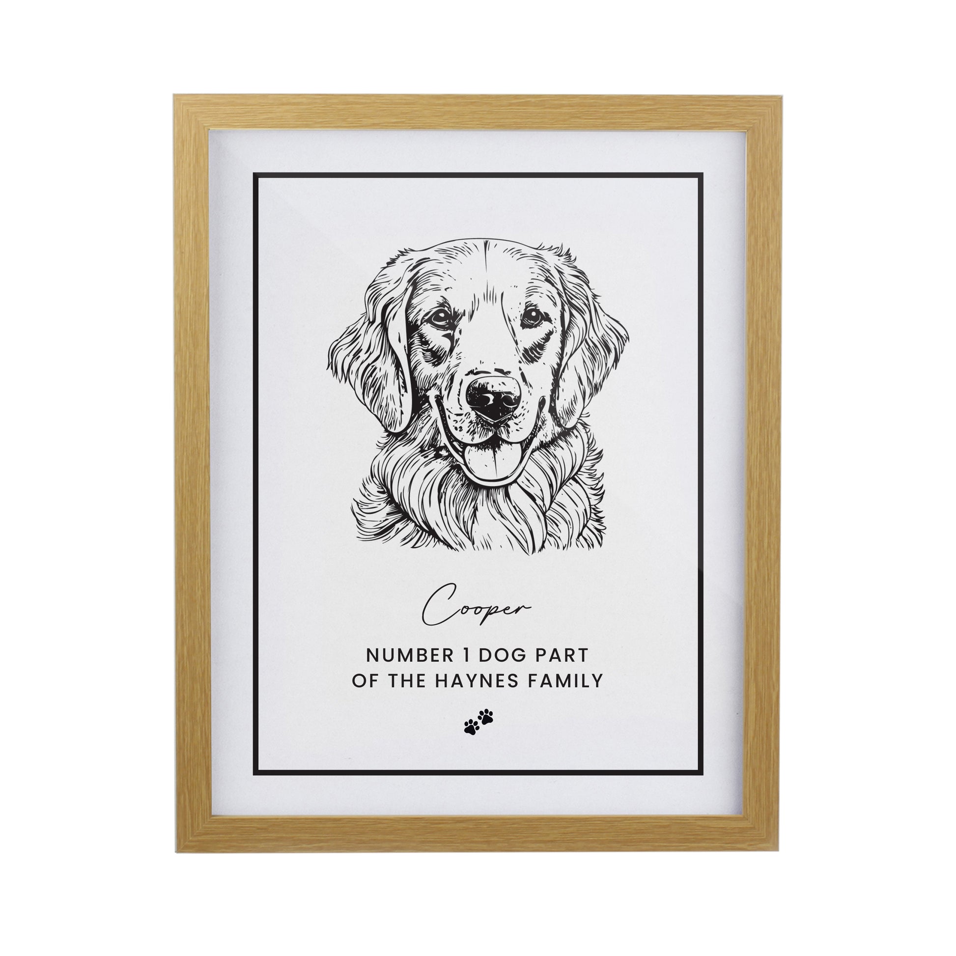 Dog portrait with own message