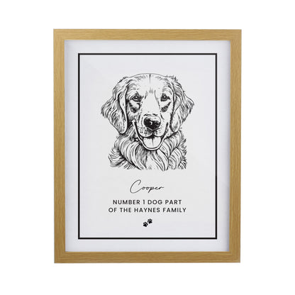 Dog portrait with own message