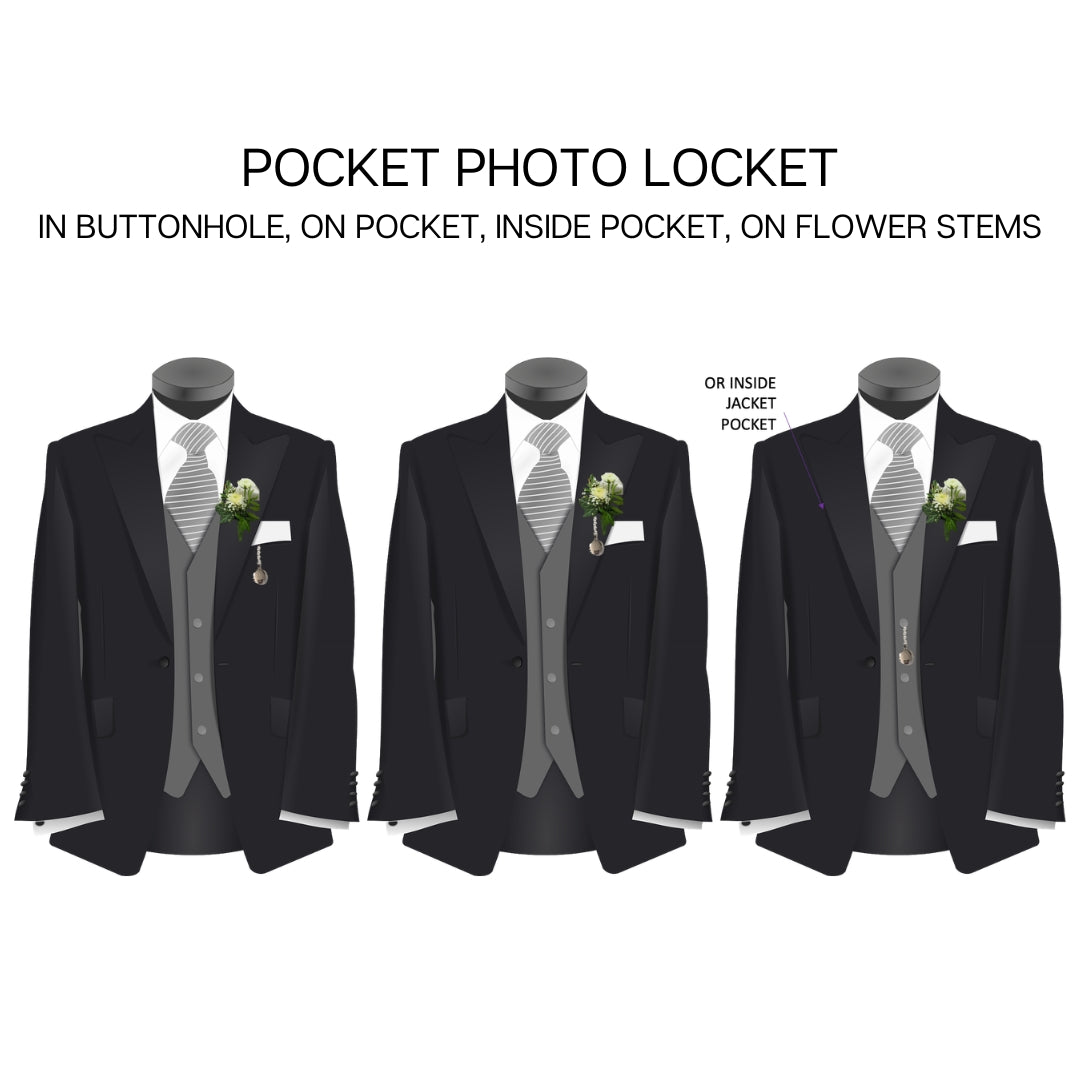 Three ways to wear the oval pocket photo locket.