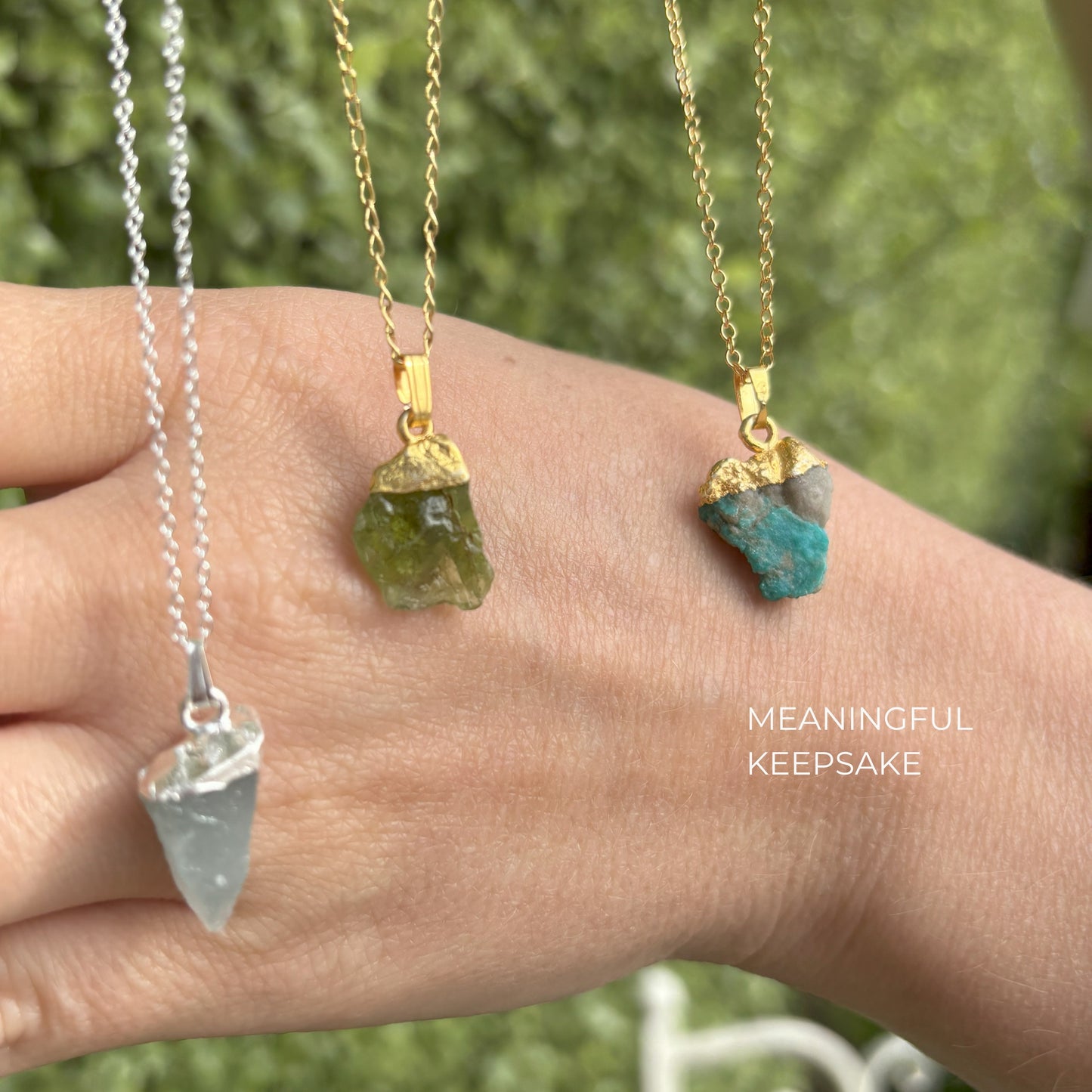 Natural crystal pendants meaningful keepsake