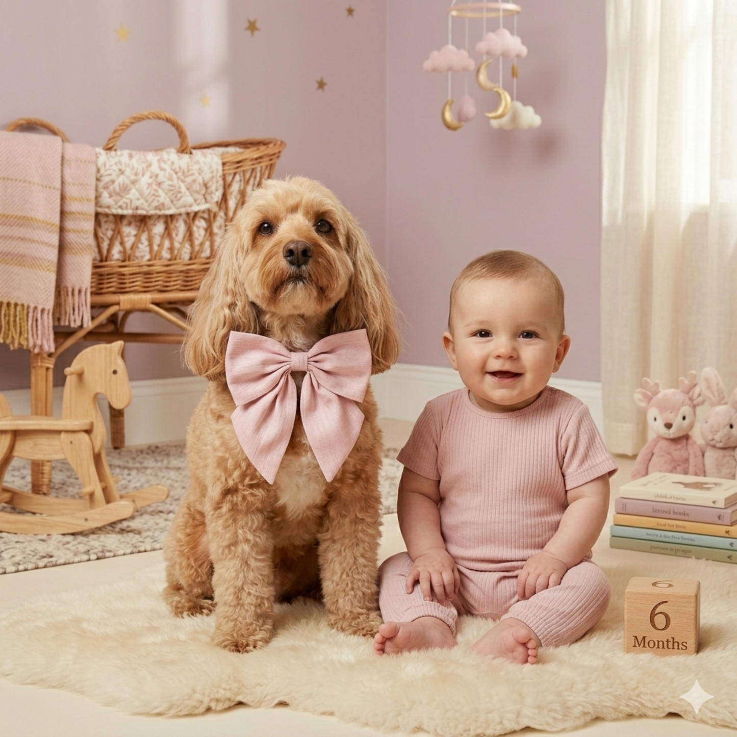 Big Brother & Big Sister Silk Dog Bow Collar