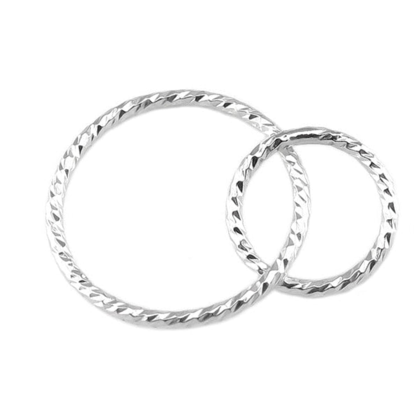 Sterling silver entwined circles, cut to give an extra sparkle.