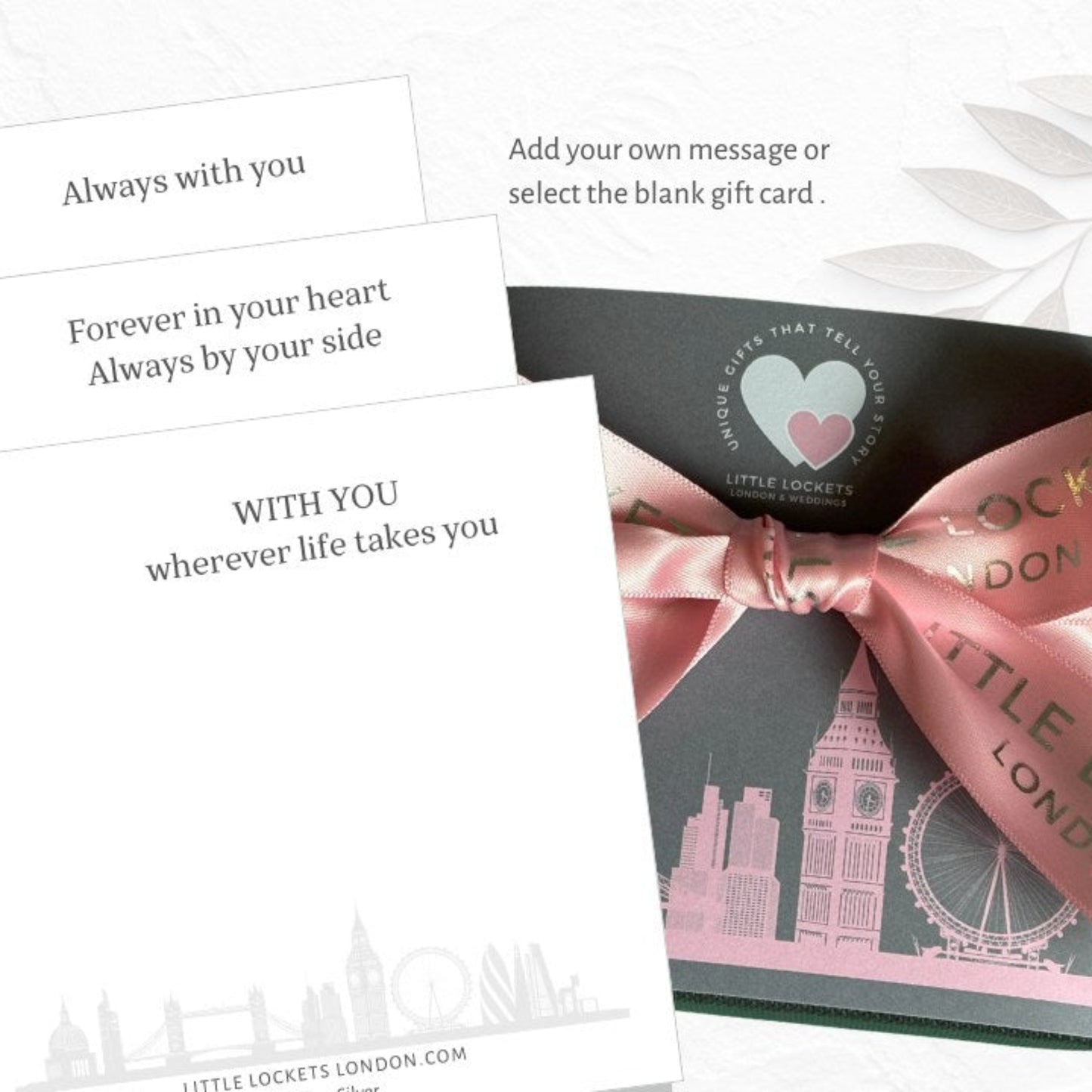Your bracelet comes with your choice of message or blank to write your own words