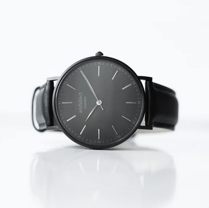 Men's Architect Black Watch with black leather strap