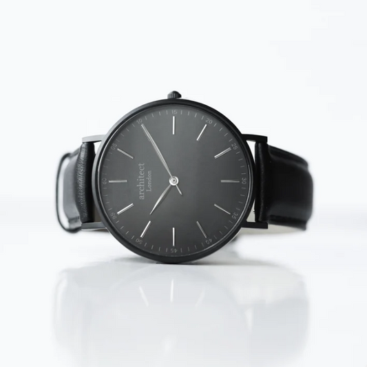 Men's Architect Black Watch with black leather strap