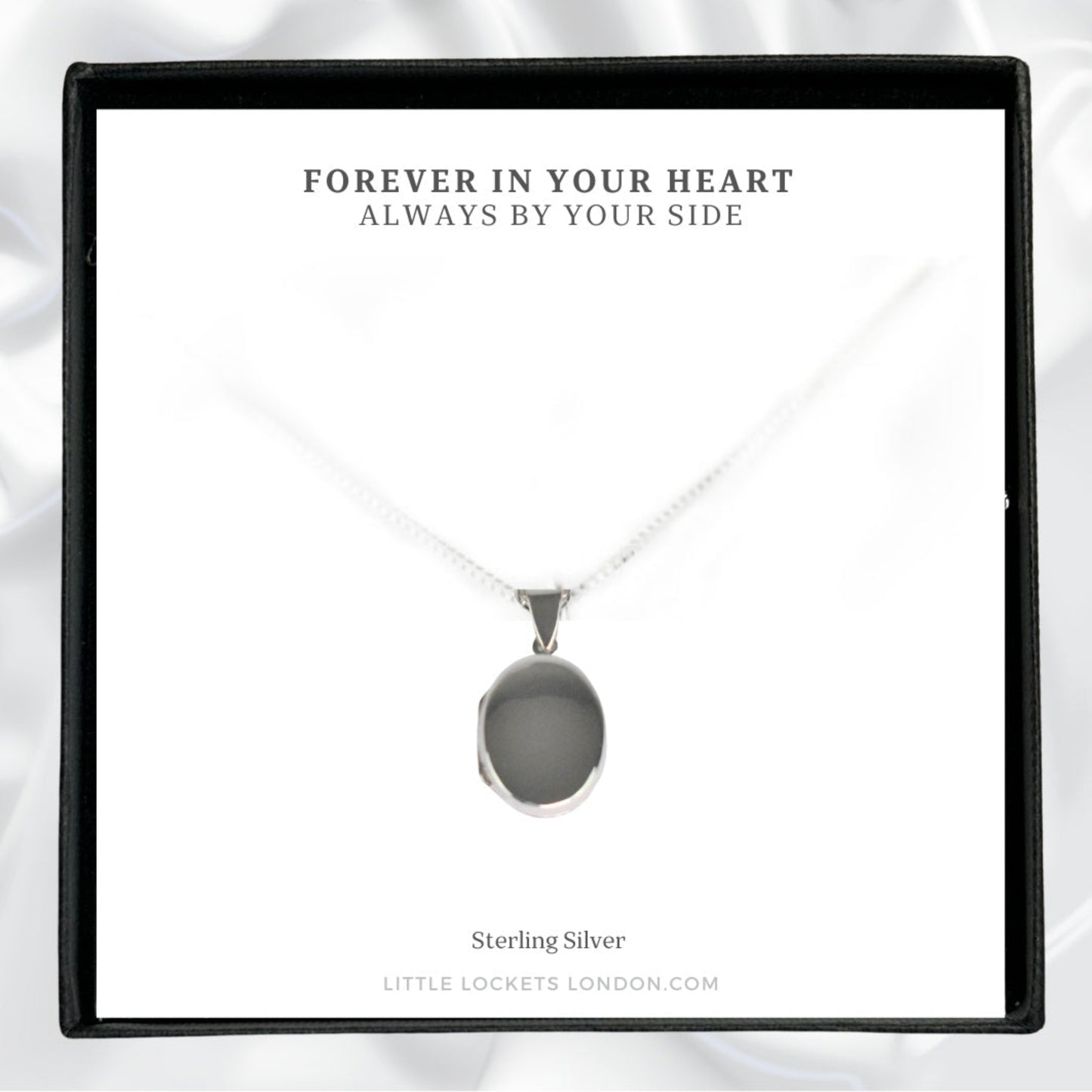 Your locket will be placed on high quality card with a message of your choice amd placed in a branded gift box.