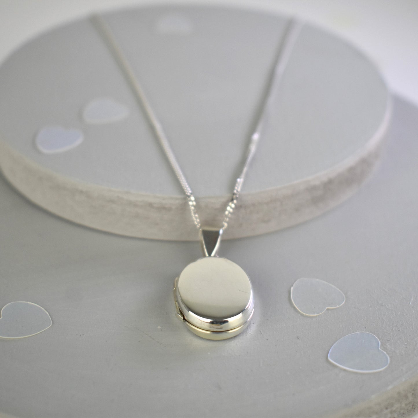 Sterling silver oval locket