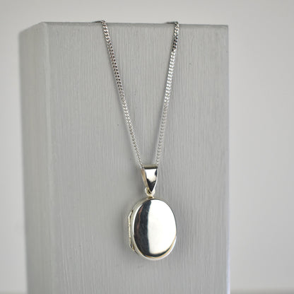Sterling silver oval locket