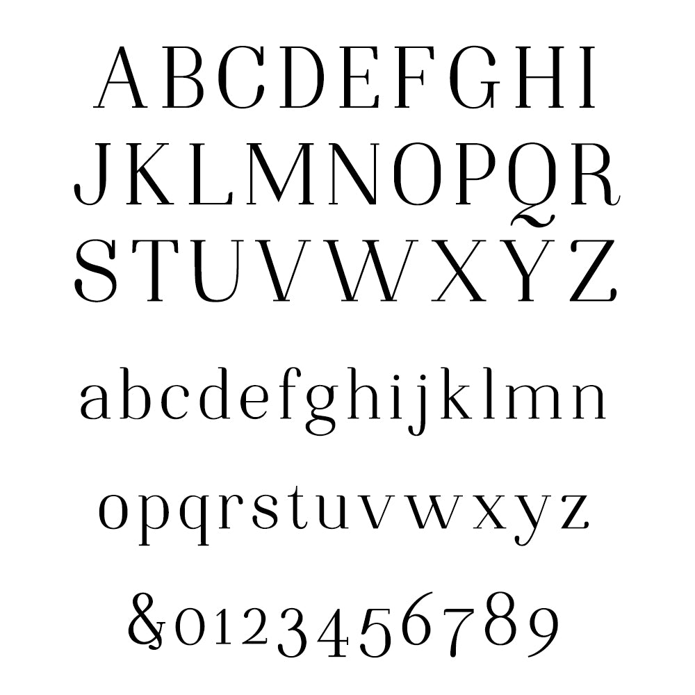 Font for cufflink engraving