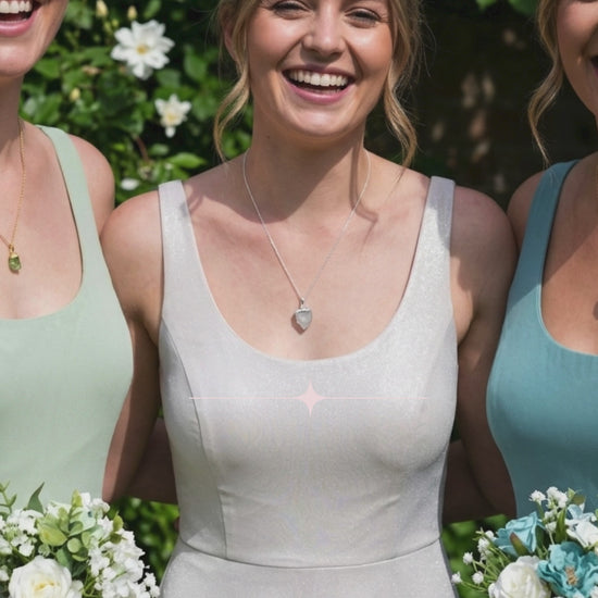 Bridesmaids gifts natural raw crystal pendants