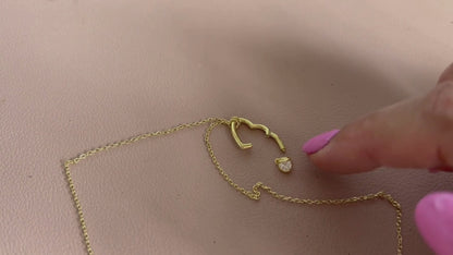 Hinged Heart Charm Necklace – Gold Plated Sterling Silver