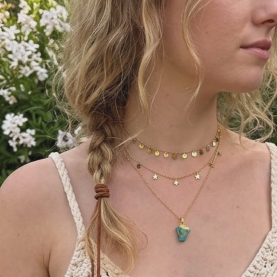 Raw crystal pendant necklaces