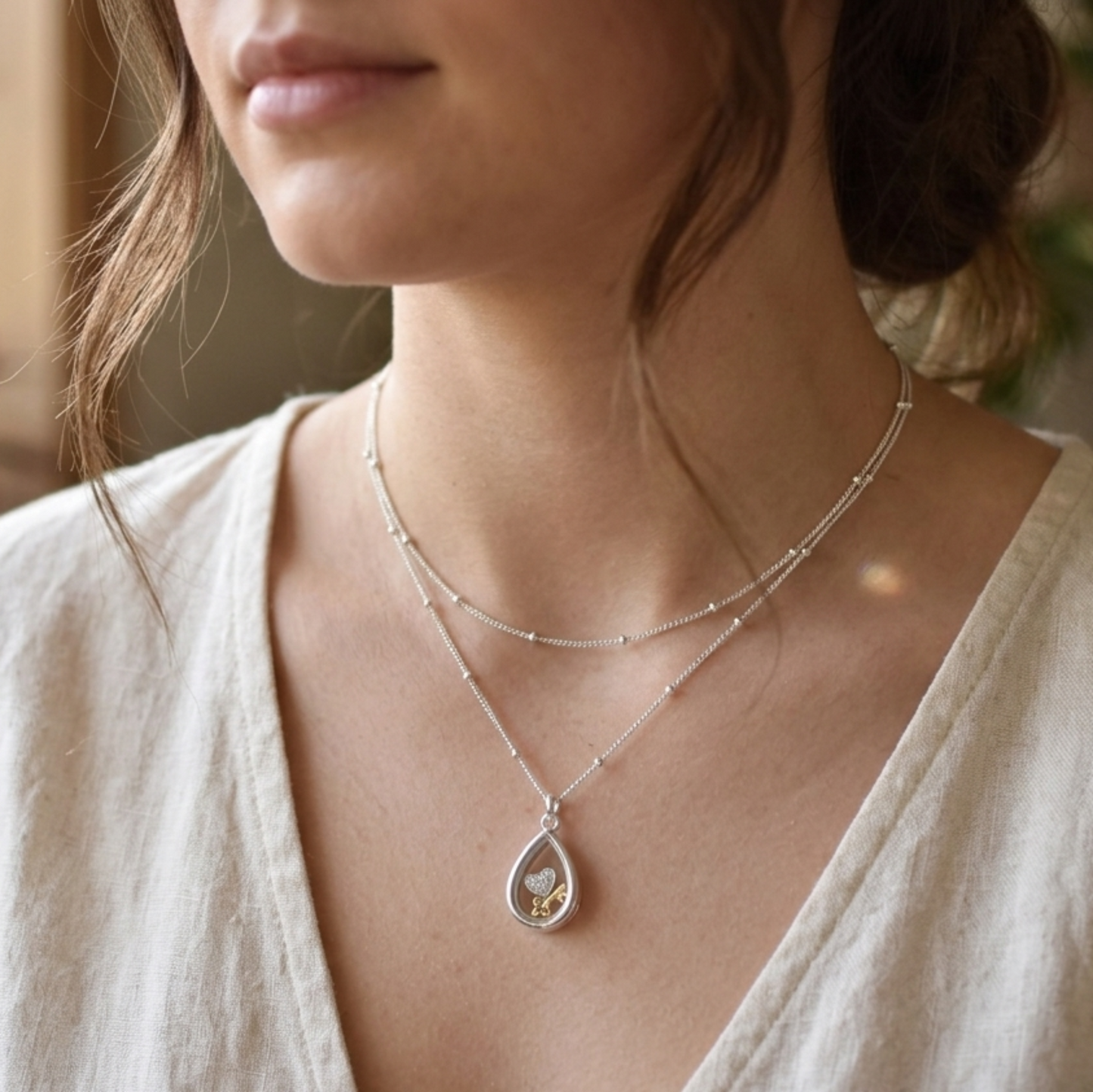 Personalised Floating Glass Locket Necklace | Sentiment Jewellery