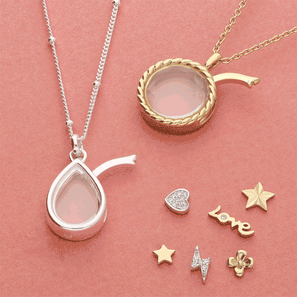 video of charms being inserted into lockets