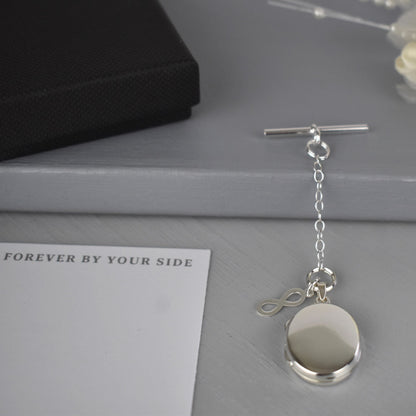 Personalised memorial or wedding photo locket with custom card