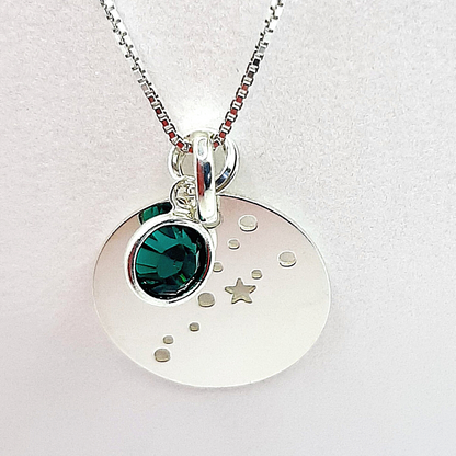 high quality birthstone on constellation pendant