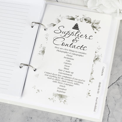 Suppliers and contacts list in wedding planner