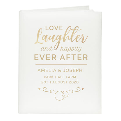 love, laughter and happily ever after personalised wedding album