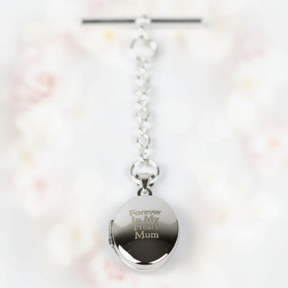 Sterling Silver Mens Engraved Photo Memorial Locket. Sterling silver elegant locket features a polished finish and offers the choice of a T-bar or spring clasp fastening. On gift card in gift box.
