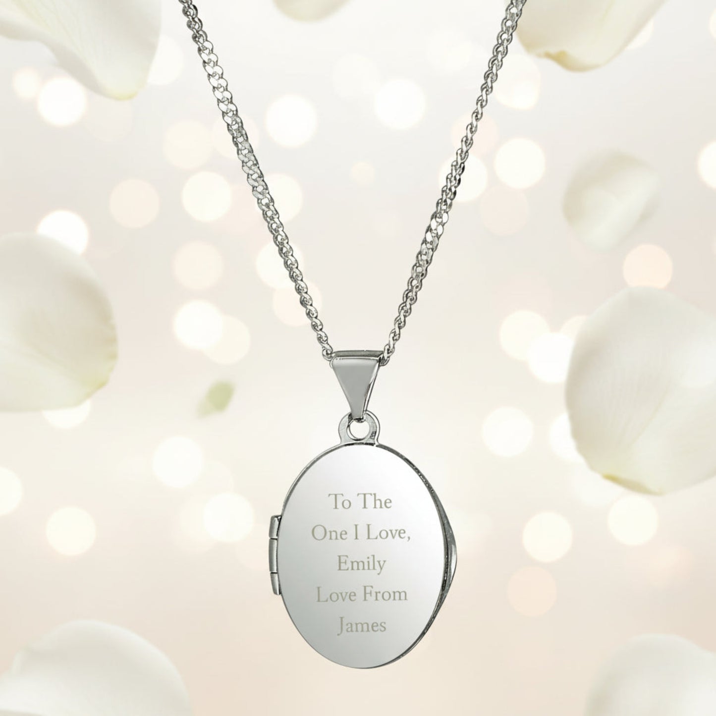 sterling silver locket with own message engraved on the front