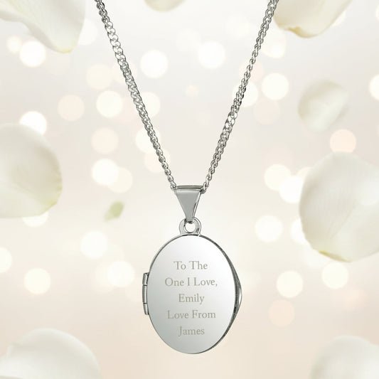 sterling silver locket with own message engraved on the front