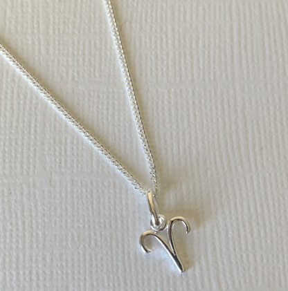 sterling silver zodiac pendant aries

