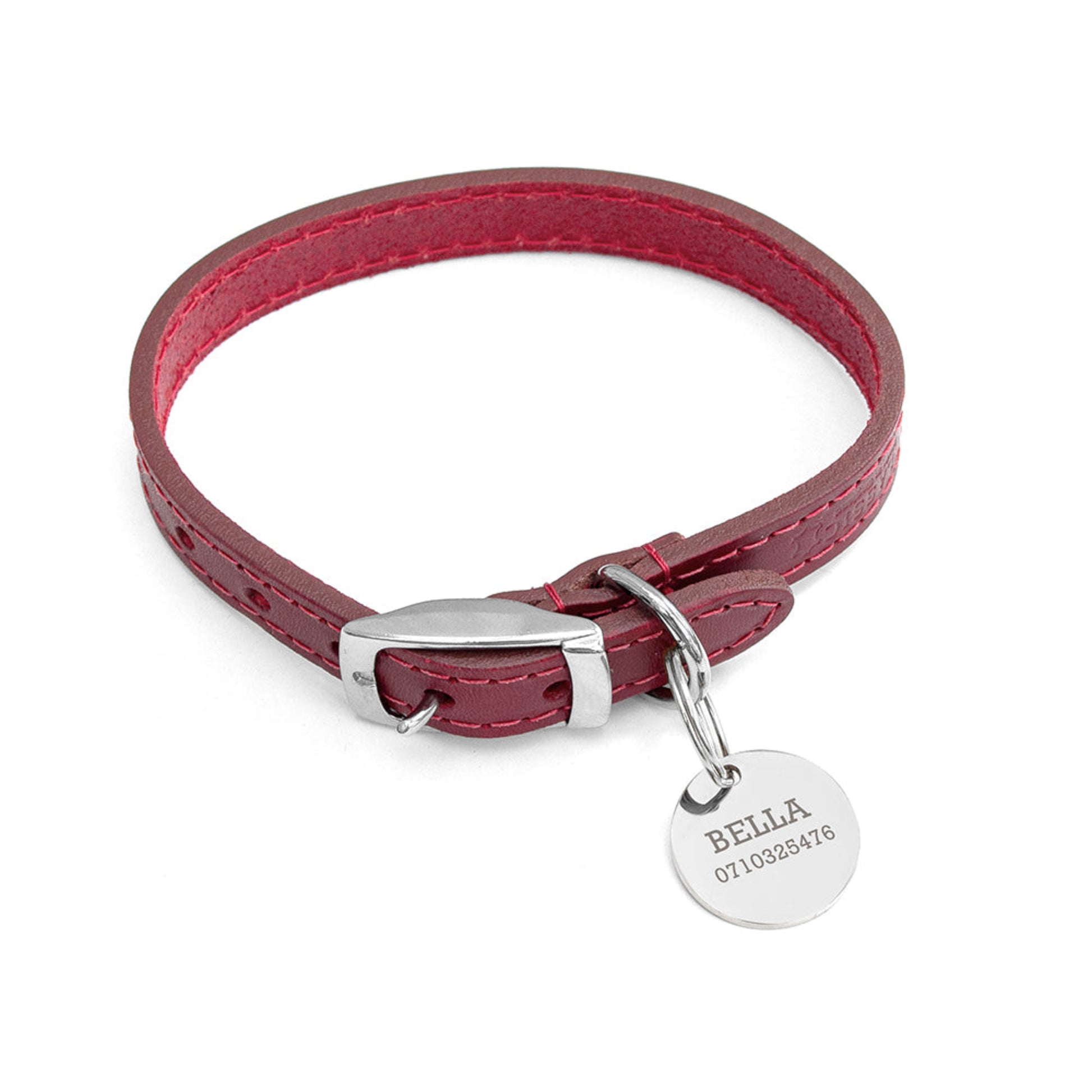 Collars to match leather lead available - with id tag
