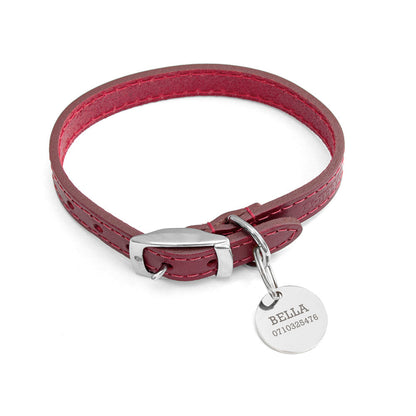 Collars to match leather lead available - with id tag